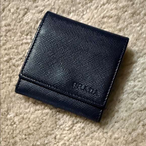Prada Handbags - Prada Navy Leather Card Holder